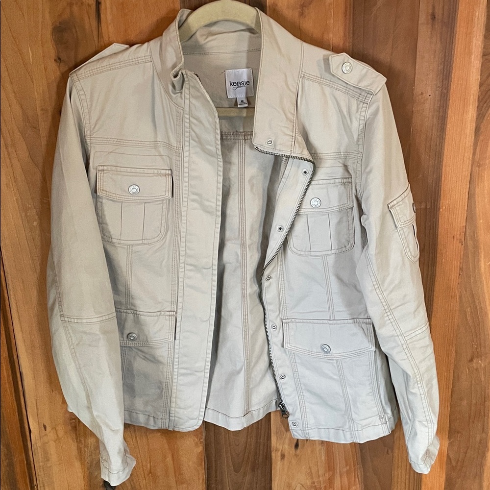 Spring jackets are in!!!!  Kensie Beige Utility Jacket for Women